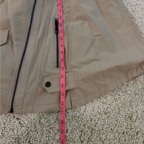 BCBGMaxAzria Dominique Khaki Utility Cape Jacket Large - Picture 8 of 10